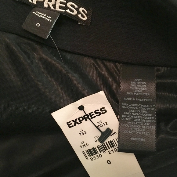 NWT Express Black Sequin Mini Skirt Size 0 - Picture 3 of 3